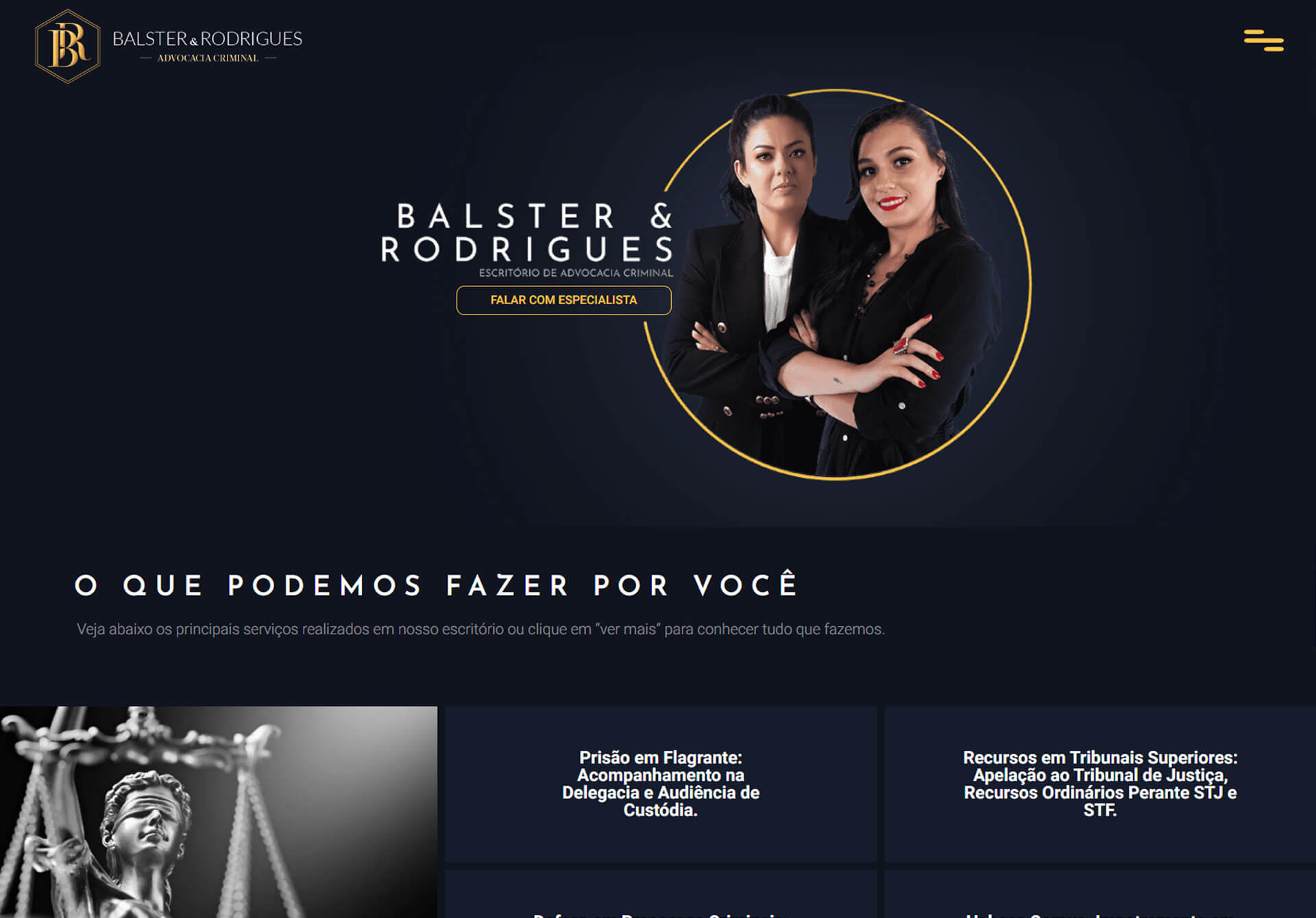 Site institucional para o escritório Balsterer Rodrigues Advocacia