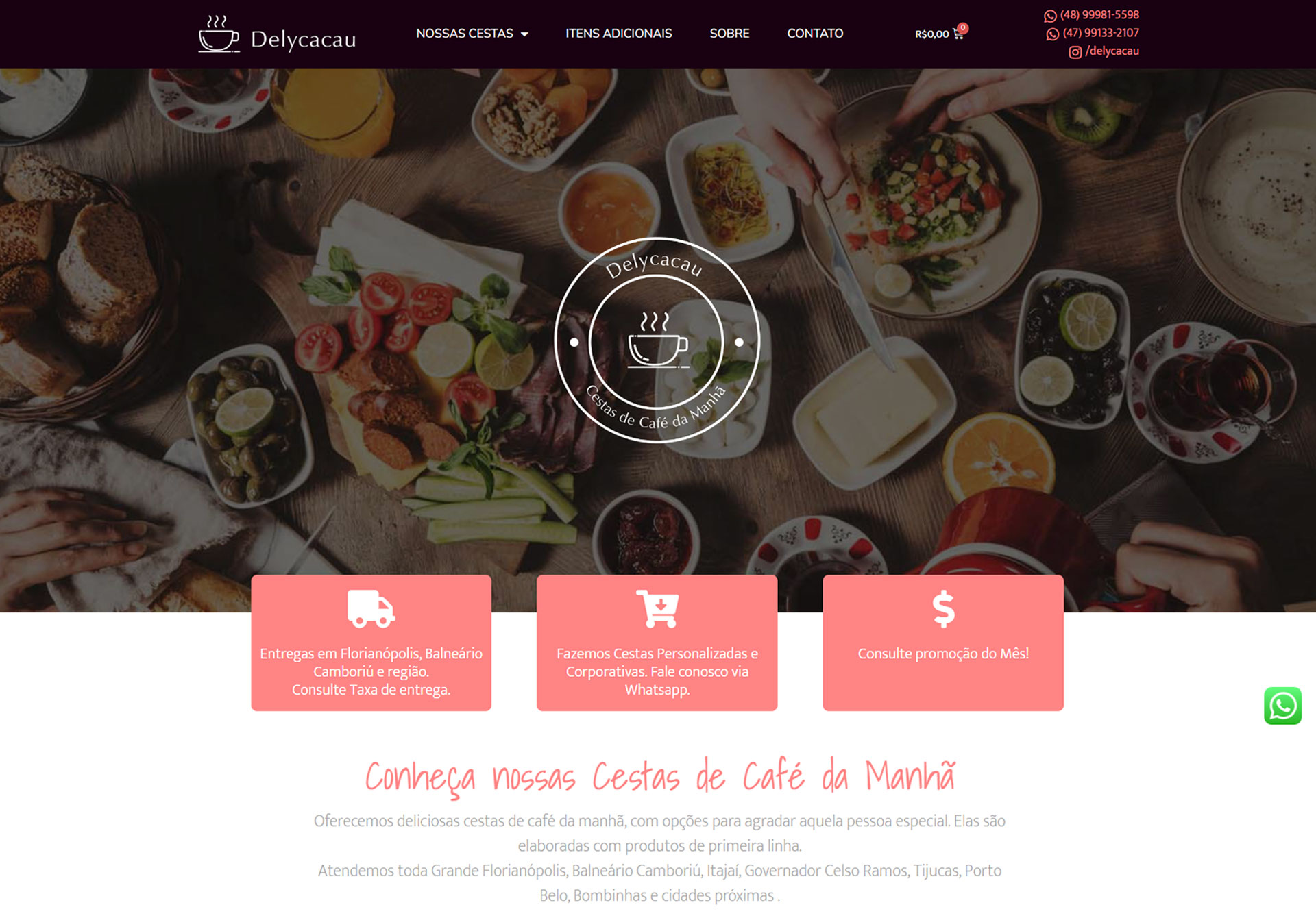Desenvolvimento de site para a Dely Cacau