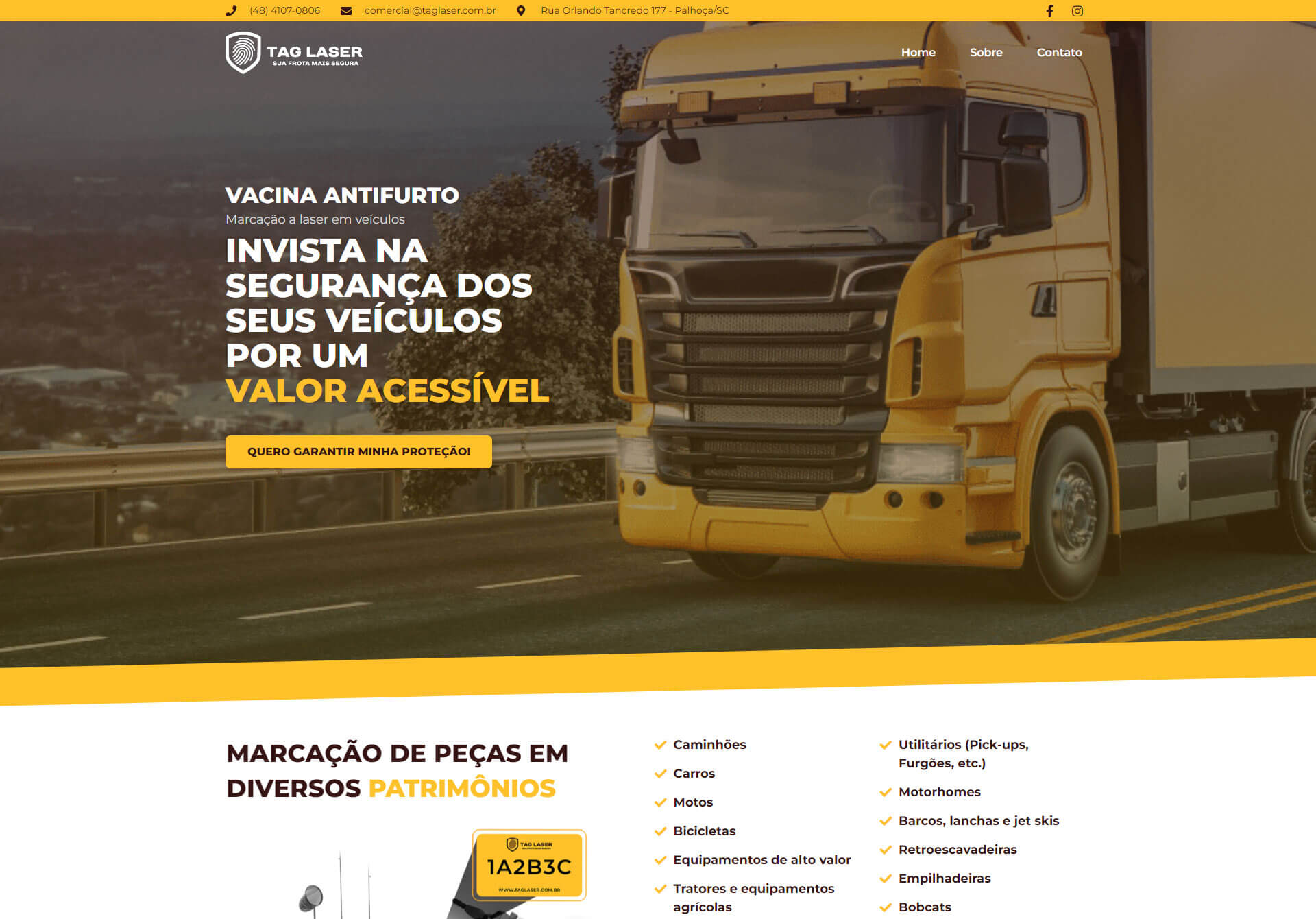 Criação de site para a Tag Laser