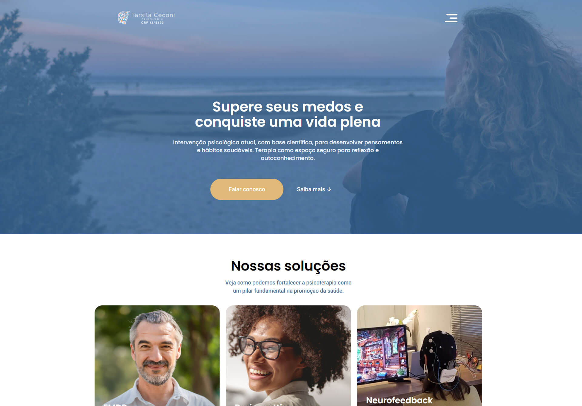 Site institucional desenvolvido para Tarsila Ceconi pela Agência Metrika